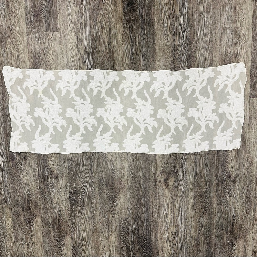 Henri Bendel White Sheer Lace Floral Scarf Wrap Shawl